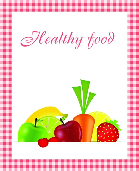 Healthy Food Menu Template Vector Illustration — Stock Vector