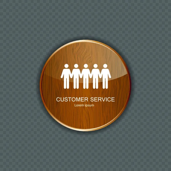 Customer Service Wood Application Icons — Stock Vector