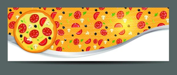 Modelo Menu Pizza Ilustração Vetorial — Vetor de Stock