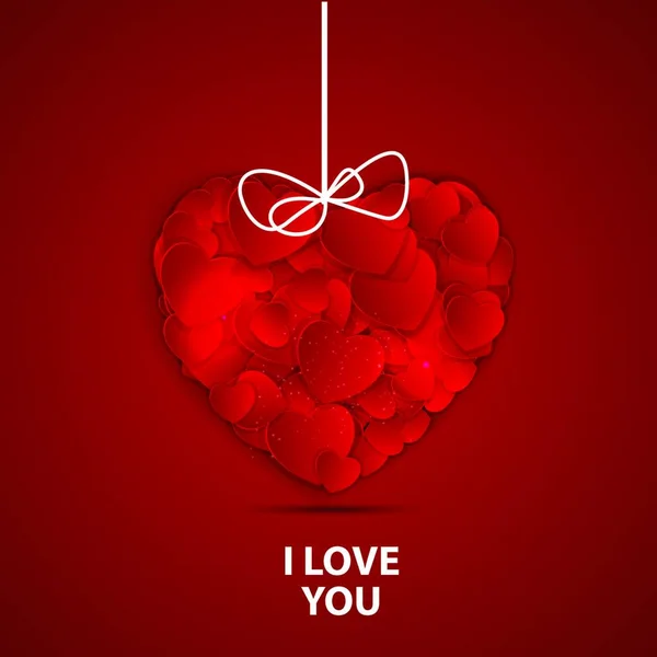 Happy Valentines Day Card Heart Vector Illustration — Stock Vector