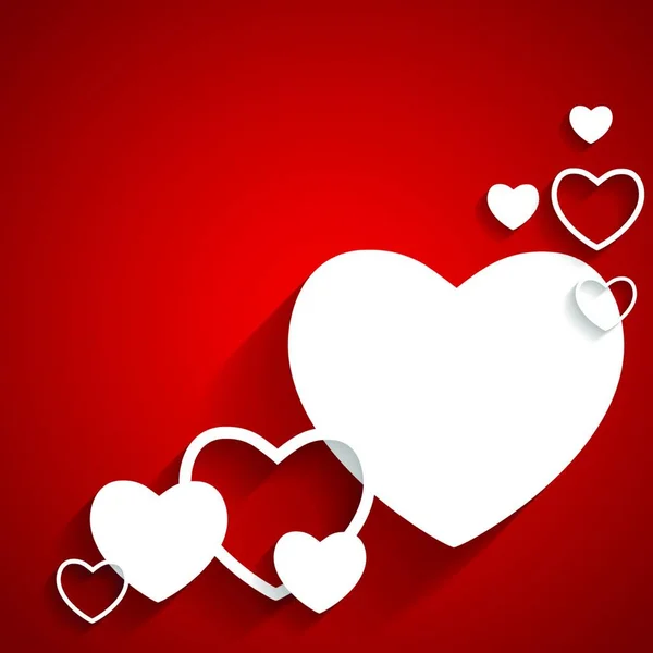 Cartão Feliz Dia Dos Namorados Com Coração Ilustração Vetorial Plana —  Vetores de Stock