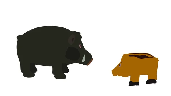 Cochon Isolé Sur Fond Blanc Illustration Vectorielle — Image vectorielle