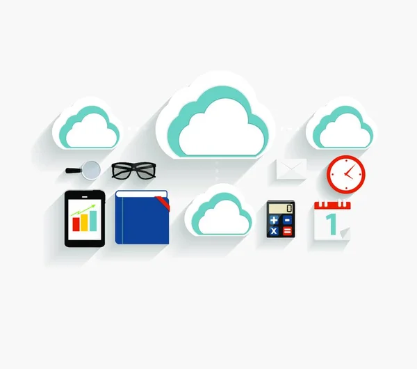 Cloud Computing Concept Different Electronic Devices Vector Illustration — Stock Vector