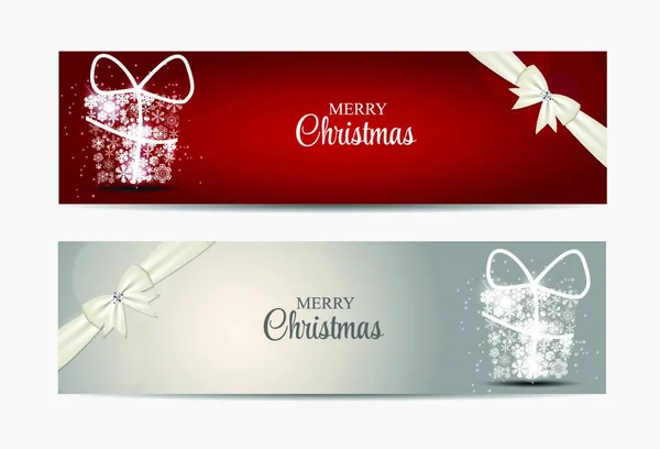 Christmas Snowflakes Website Header Banner Set Background Vector Illustration Eps10 — Stock Vector