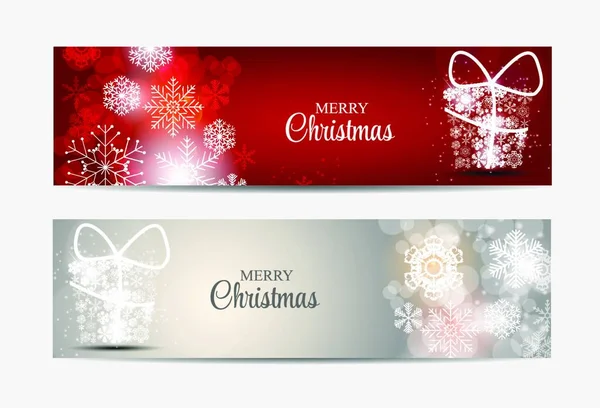 Kerst Sneeuwvlokken Website Header Banner Set Achtergrond Vector Illustratie Eps10 — Stockvector