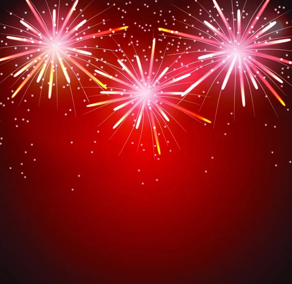 Glossy Fireworks Background Vector Illustration — 图库矢量图片