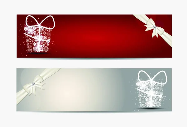 クリスマスの雪のウェブサイトバナーとカードの背景ベクトルイラスト Eps10 — ストックベクタ