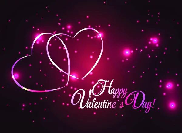 Cartão Feliz Dia Dos Namorados Com Coração Ilustração Vetorial — Vetor de Stock