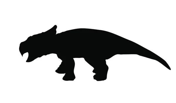 Siluet Dinosaurus Ilustrasi Vektor Hitam - Stok Vektor