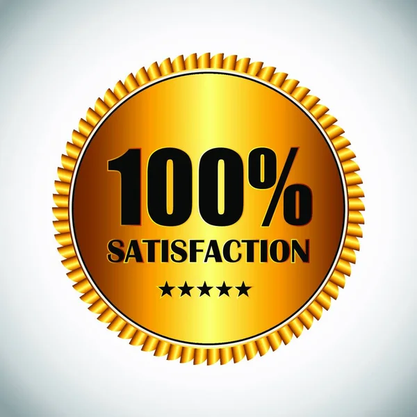 100 Satisfaction Golden Label Illustration Vectorielle — Image vectorielle