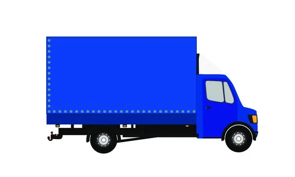 Niebieska Mała Ciężarówka Sylwetka Ilustracja Wektora Eps10 — Wektor stockowy