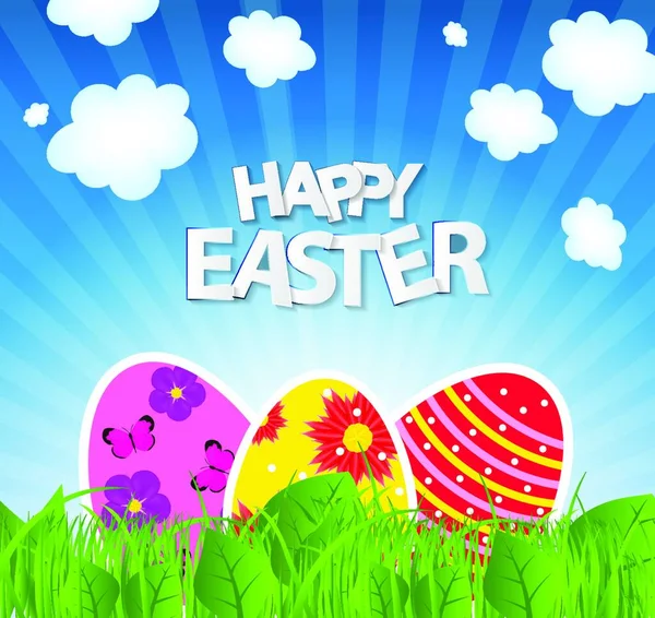 Happy Easter Spring Achtergrond Vector Illustratie Eps10 — Stockvector