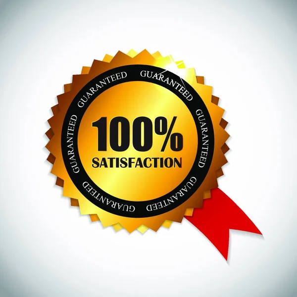 100 Satisfaction Golden Label Illustration Vectorielle — Image vectorielle