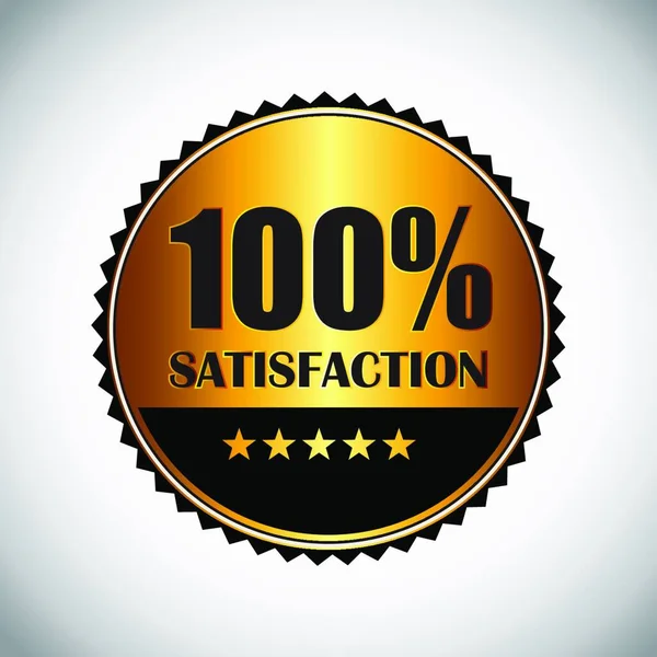 100 Satisfaction Golden Label Illustration Vectorielle — Image vectorielle