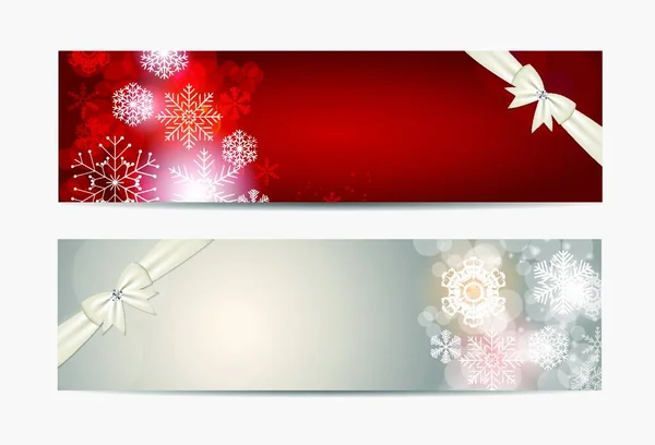 クリスマスの雪のウェブサイトバナーとカードの背景ベクトルイラスト Eps10 — ストックベクタ