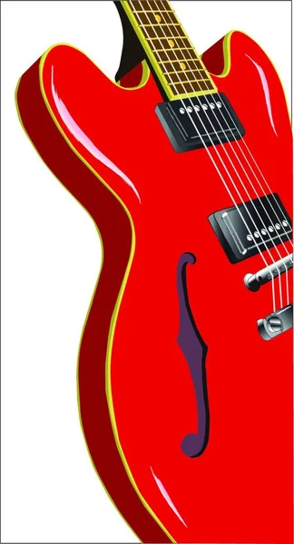 Clásico Semi Sólido Electro Español Jazz Blues Guitarra — Archivo Imágenes Vectoriales