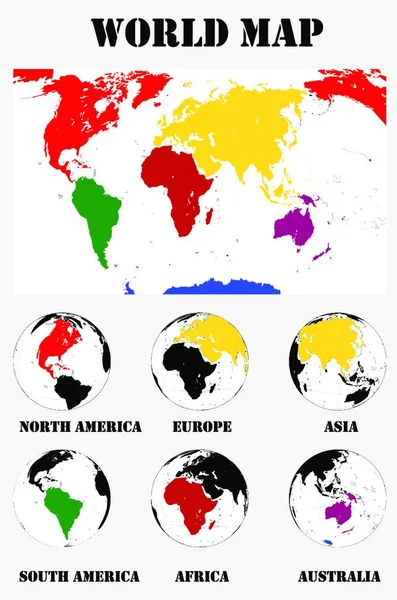 Mapa Mundo Ilustração Vetorial Eps10 — Vetor de Stock