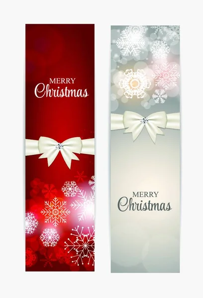 Julen Snöflingor Webbplats Rubrik Och Banner Set Bakgrund Vektor Illustration — Stock vektor
