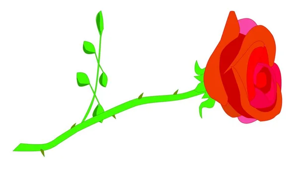 Une Rose Dessin Animé Sur Fond Blanc — Image vectorielle