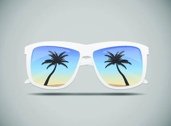 Gafas Sol Con Palmera Vector Illustration Eps10 — Vector de stock