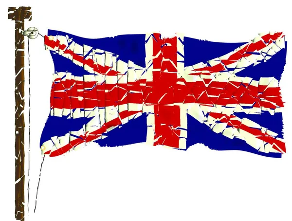 British Union Jack Flag Grunge Effect — Stock Vector