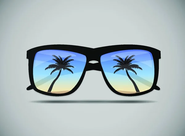 Gafas Sol Con Palmera Vector Illustration Eps10 — Vector de stock