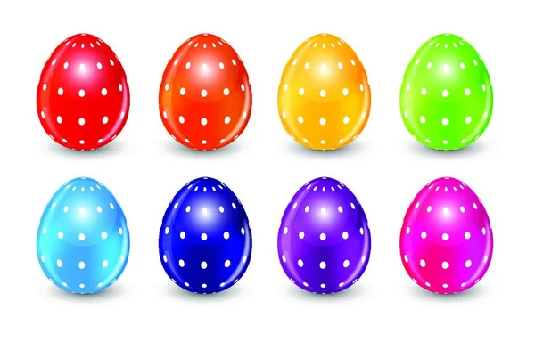 Hermoso Conjunto Huevos Pascua Vector Ilustración Eps10 — Vector de stock
