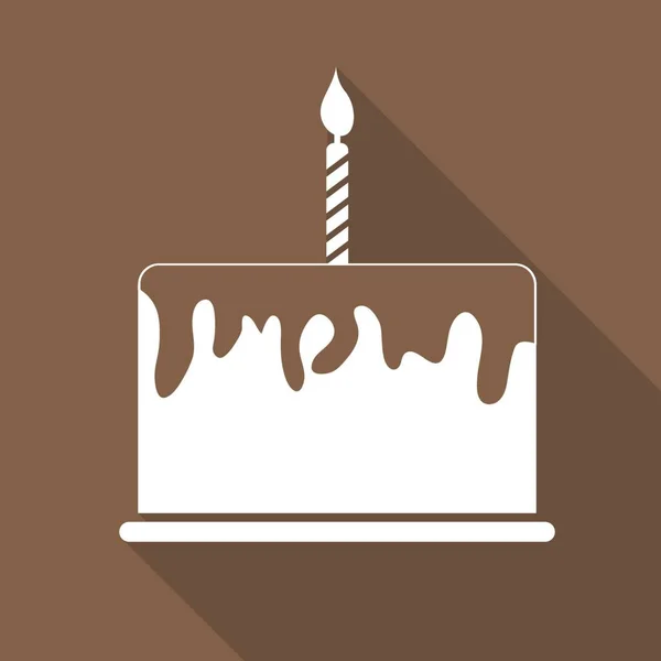 Birthday Cake Flat Web Icon Vector — стоковый вектор