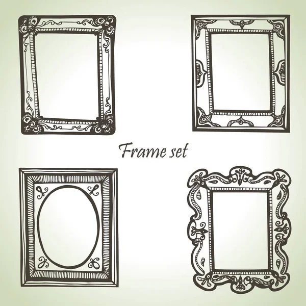 Frame Set Hand Drawn Illustrations — Stock Vector
