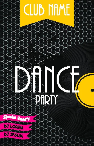 Függőleges Dance Party Flyer Háttér Helyet Szöveg Vektor Illusztráció Eps — Stock Vector