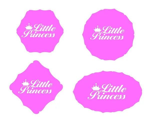 Little Princess Label Set Vector — стоковый вектор