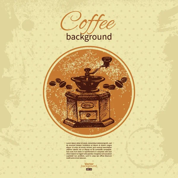 Ручной Рисованный Винтажный Кофе Фон Меню Ресторана Кафе Бара Кофейни — стоковый вектор