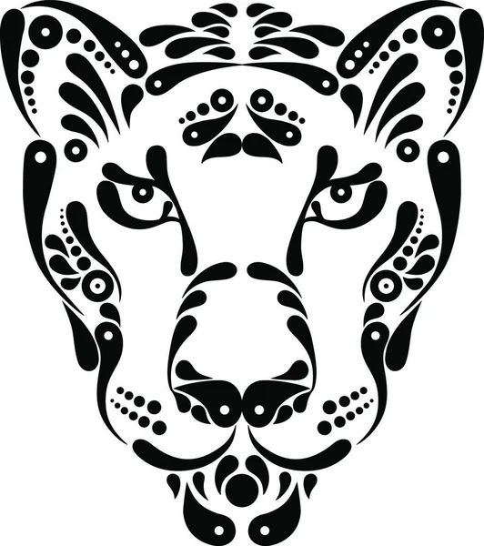 Panter Tatoeage Symbool Decoratie Illustratie — Stockvector