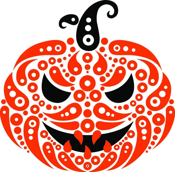 ハロウィーンのカボチャ カボチャの装飾パターンのシルエット — ストックベクタ