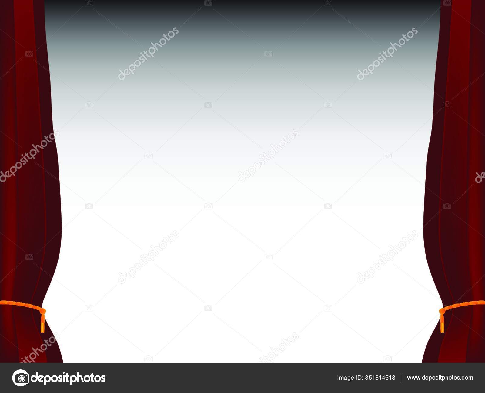 Stage Curtains Set Cinema Style Background Stock Vector by