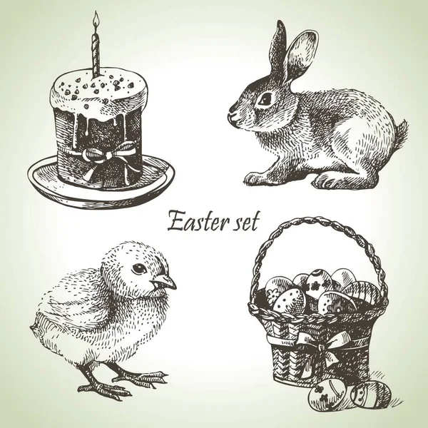 Osterfest Handgezeichnete Illustrationen — Stockvektor