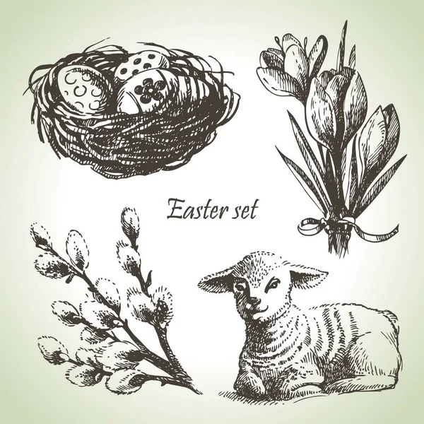 Великдень Мальовані Вручну Ілюстрації — стоковий вектор