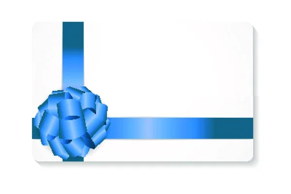 Gift Card Blue Bow Ribbon Vector Illustration Eps10 — Stock Vector