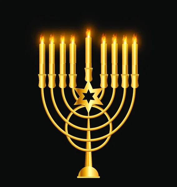 Mutlu Hanukkah Lar Yahudi Tatil Geçmişi Vektör Llüstrasyonu — Stok Vektör