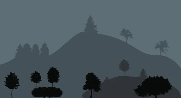 Immagine Della Natura Silhouette Dell Albero Illustrazione Vettoriale Eps10 — Vettoriale Stock