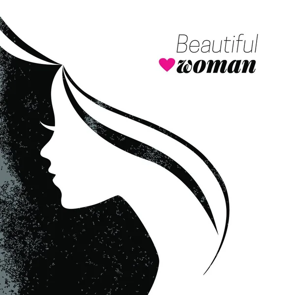 Beautiful Woman Silhouette Vector Illustration — Stock Vector