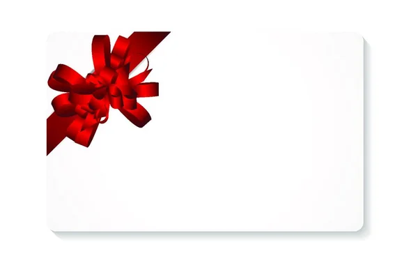 Carte Cadeau Avec Arc Rouge Ruban Illustration Vectorielle Eps10 — Image vectorielle