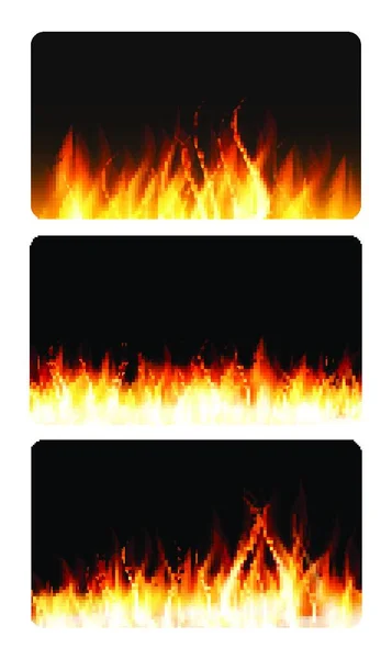 Brûler Flamme Bannière Feu Illustration Vectorielle Pse10 — Image vectorielle