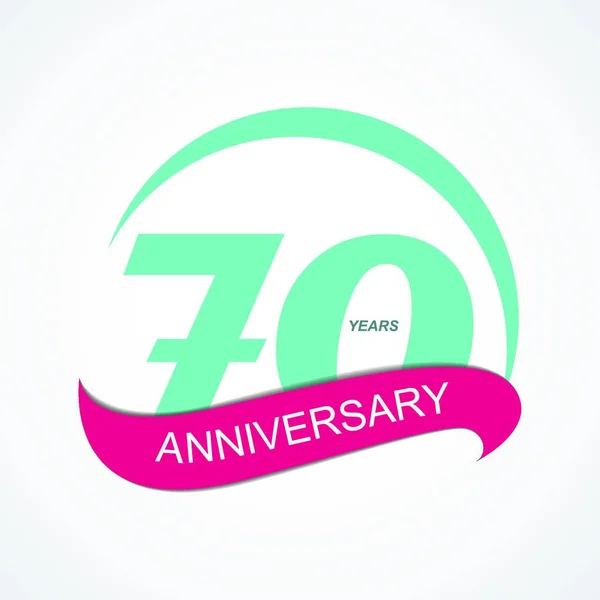 テンプレートロゴ70周年記念ベクトルイラスト Eps10 — ストックベクタ
