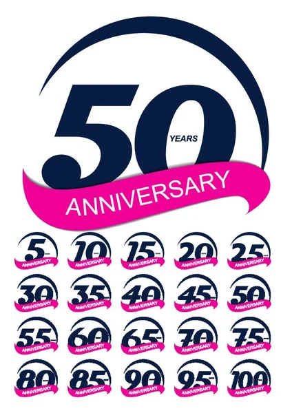 Wzór Logo Anniversary Set Ilustracja Wektorowa Eps10 — Wektor stockowy