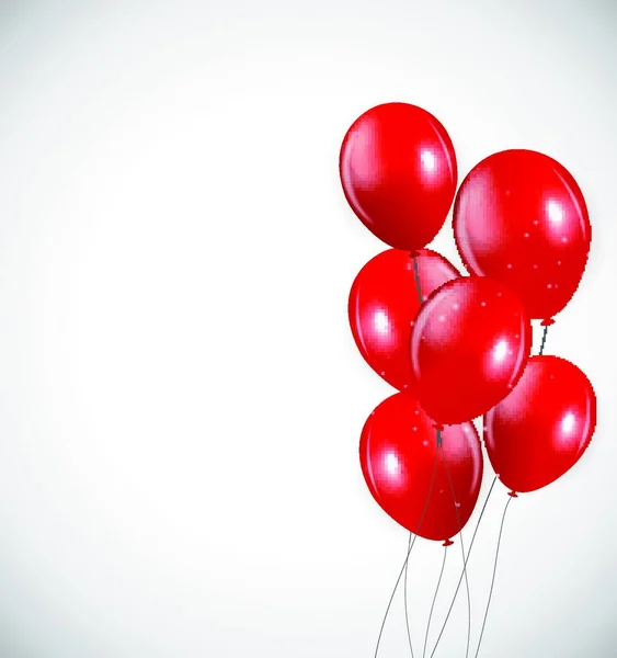 Set Red Balloons Vector Illustration Eps10 — Stock Vector