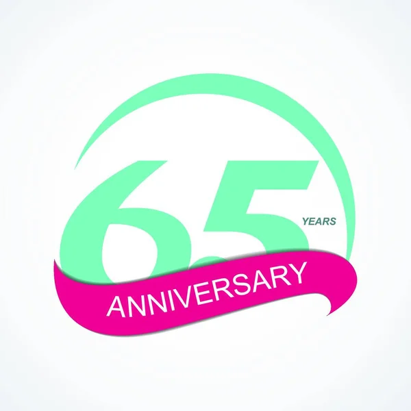 テンプレートロゴ65周年記念ベクトルイラスト Eps10 — ストックベクタ