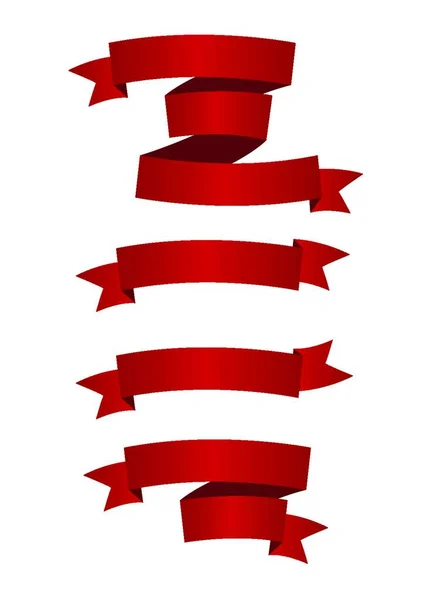 Schöne Red Ribbon Label Vector Illustration Eps10 — Stockvektor