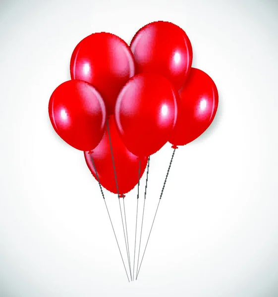 Set Red Balloons Vector Illustration Eps10 — Stock Vector