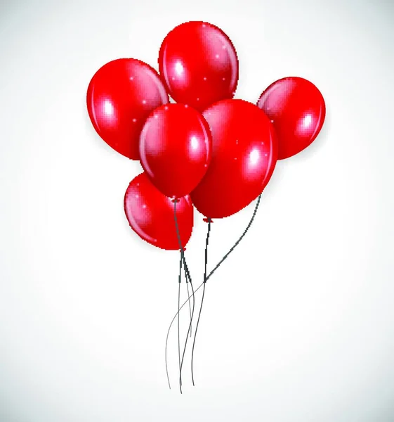 Set Red Balloons Vector Illustration Eps10 — Stock Vector